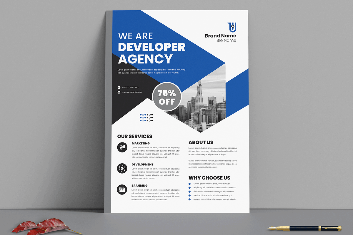 Corporate Flyer Design Template, a Flyer Template by MightyDesign (Photo 1 of 8)