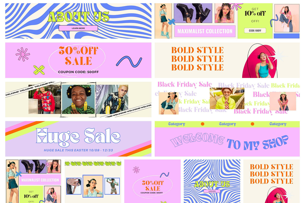 Ecommerce Website Banners Templates, a Shopify Template by Hell Yeah Designs (Photo 5 of 11)