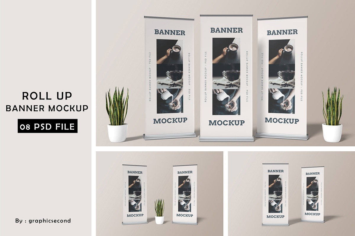 Rollup Banner Mockup, an Advertising Mockup by graphicsecond (Photo 1 of 9)