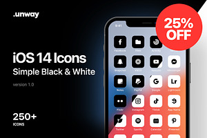 IOS 14 Icons - Simple B & W Pack