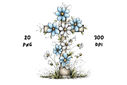 Whimsical Easter Cross Floral Spring, a Seasonal Illustration by GiraffeCreative (Thumbnail 9 of 20)