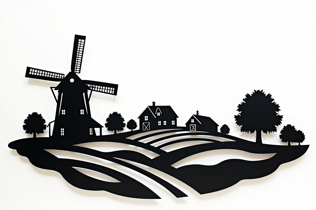 Dutch Windmill Field Set, an Illustration by jahid234 (Photo 4 of 10)