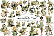Spring Watercolor Clipart Set, an Illustration by DreamCafeArt (Thumbnail 1 of 6)