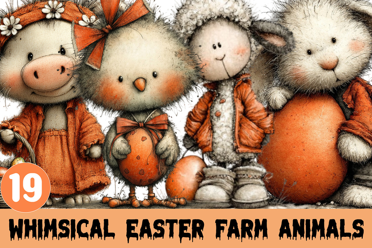 Whimsical Easter Farm Animals Png, a Graphic by CitraGraphics (Photo 1 of 4)