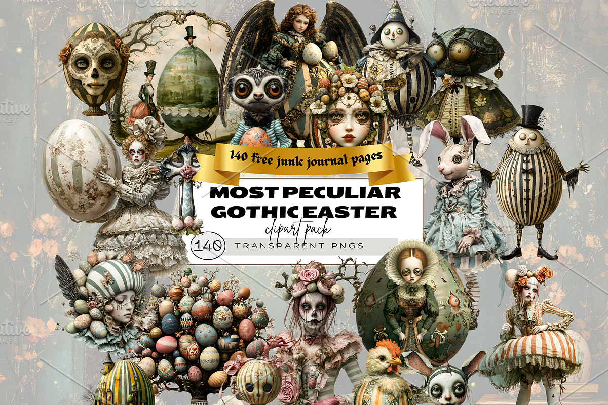 WHIMSICAL GOTHIC EASTER JOURNAL KIT, a Person Illustration by Daring Digies (Photo 1 of 10)