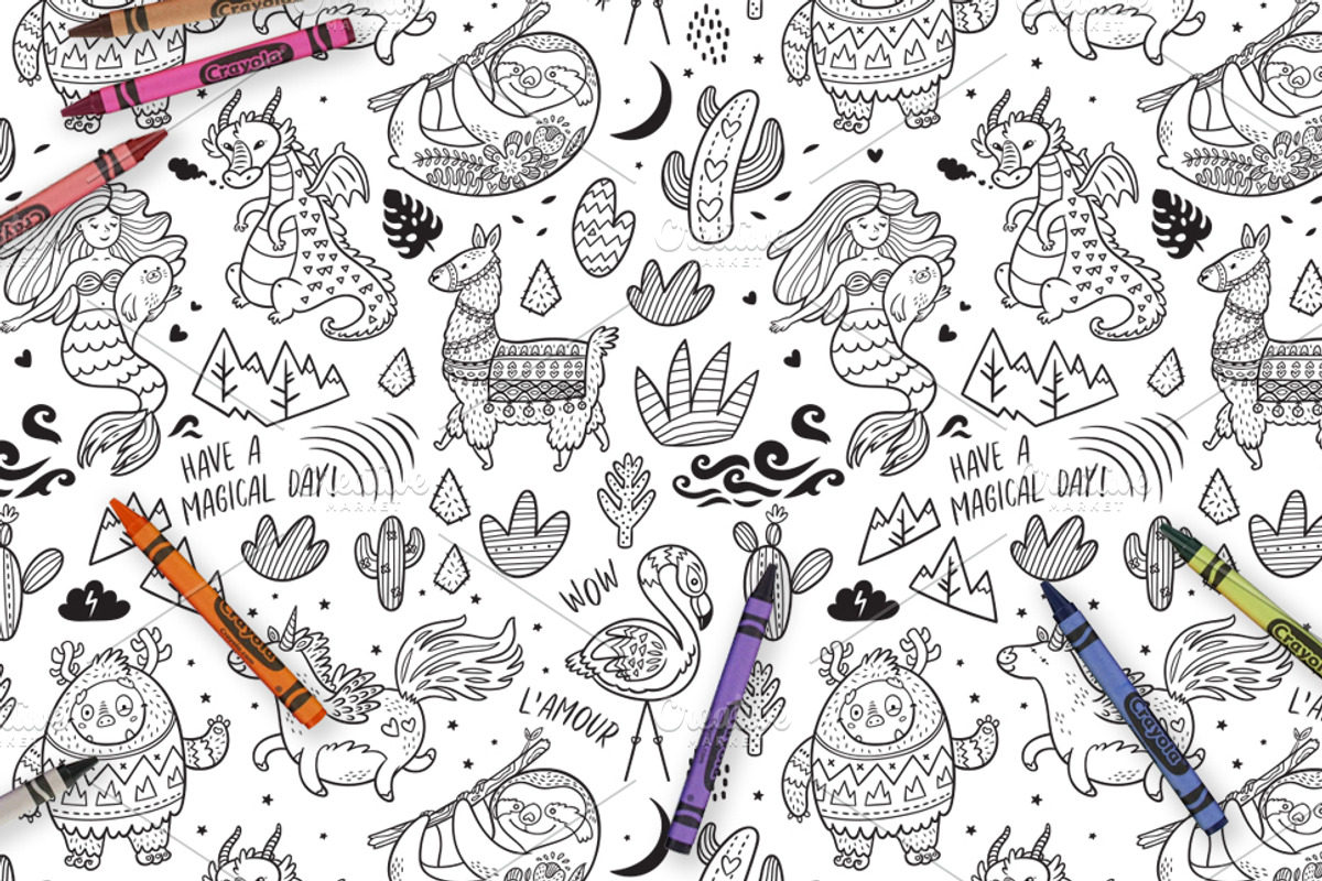 41 Seamless Coloring Patterns, a Pattern Graphic by PenguinHouse (Photo 6 of 12)
