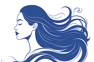 Woman with long flowing hair forming abstract waves, a Healthcare Illustration by DanFLCreativo