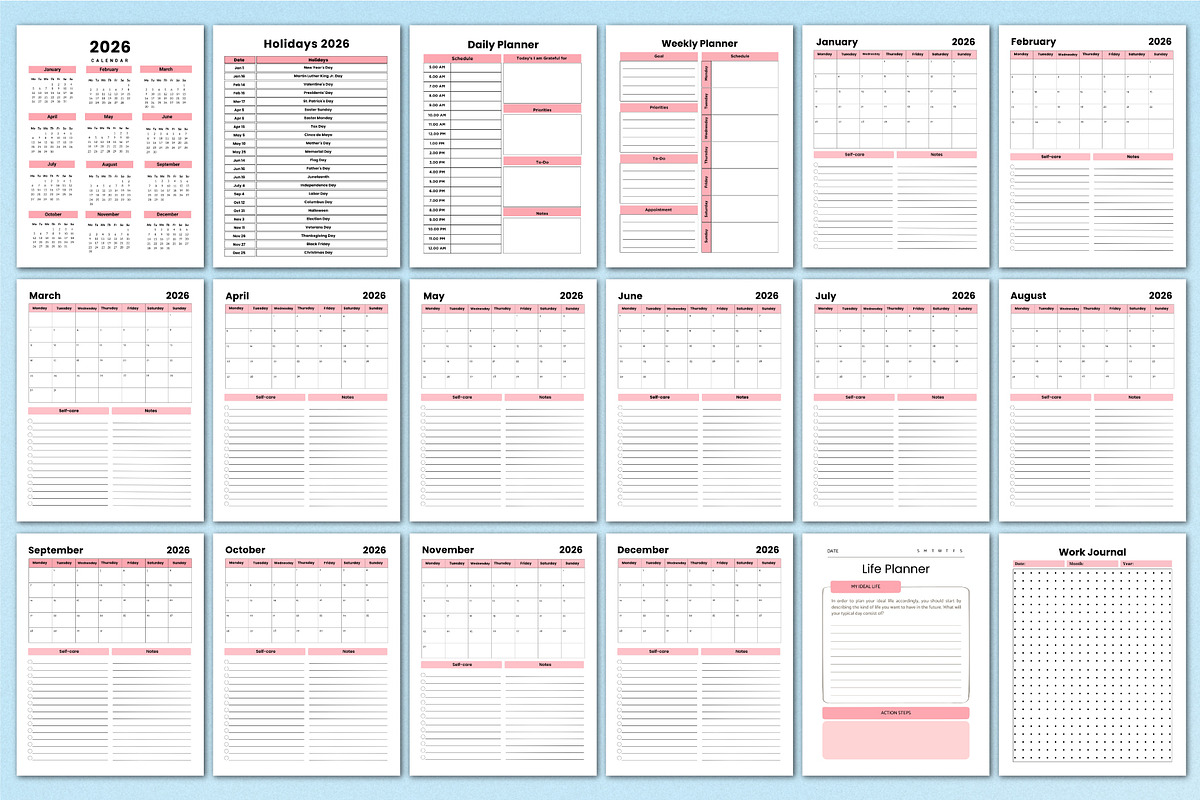 2026 Life Planner For KDP Interior preview 2