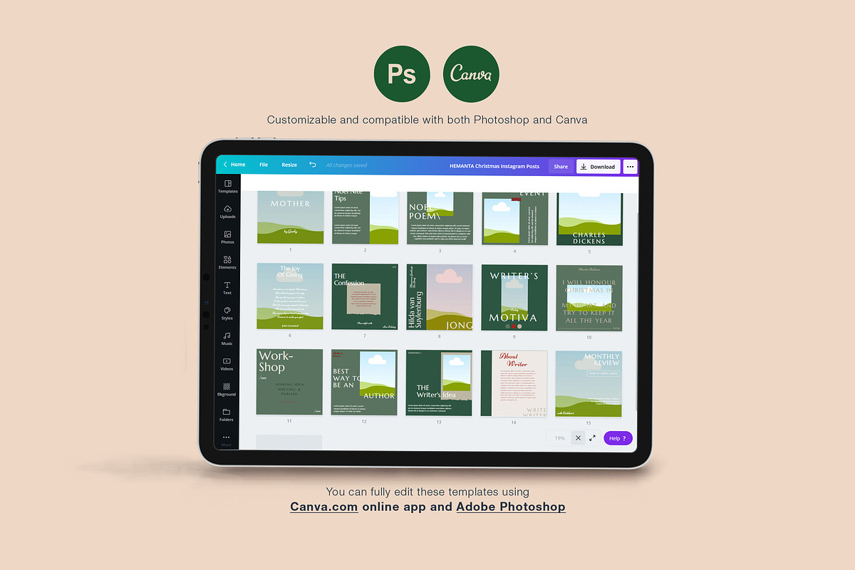Christmas Instagram | PS Canva, a Social Media Template by BlancaLab Studio (Photo 7 of 9)