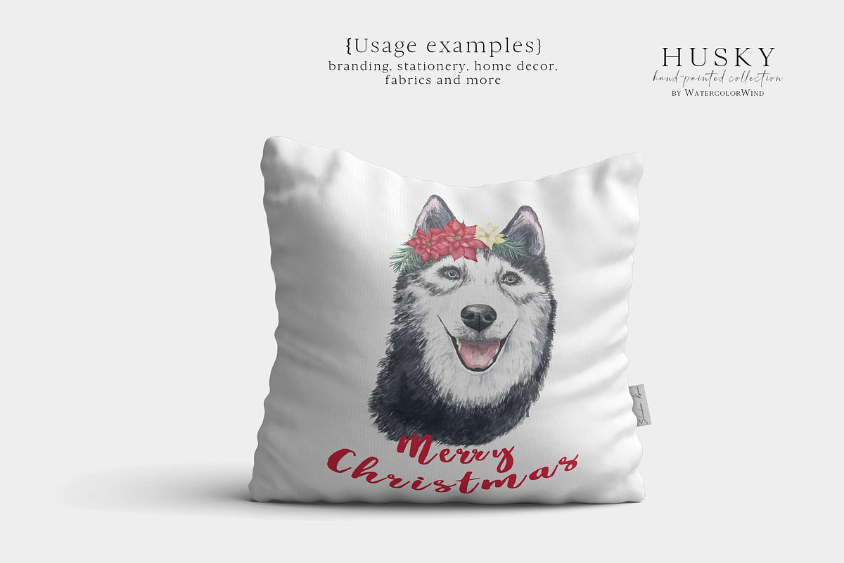 Christmas Husky Dog Winter Clipart, an Illustration by Ksenia Shmakova (Photo 5 of 6)