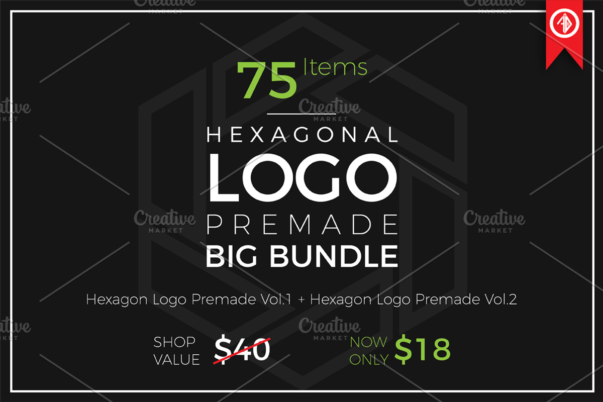 Hexagon Logo Premade, Big Bundle, a Branding & Logo Template by Artha Desain (Photo 1 of 11)
