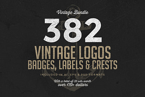 382 Vintage Logos Bundle, a Branding & Logo Template by Graphicdome
