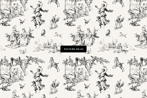 Toile De Jouy Seamless Patterns