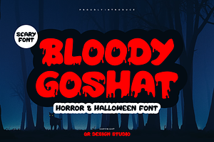 Bloody Goshat - Horror & Halloween, a Blackletter Font by QR Design Studio