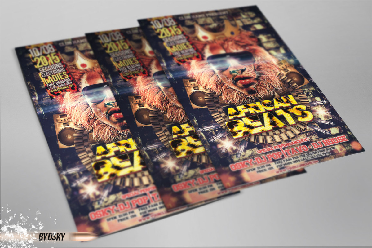 African Beats Party Template, a Flyer Template by Osky (Photo 2 of 4)