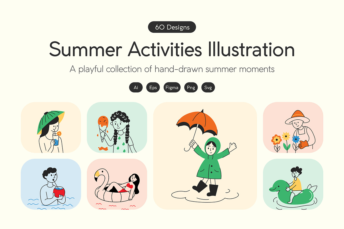 Summer Illustration Art Set, a Seasonal Illustration by Vectors Market (Photo 1 of 8)