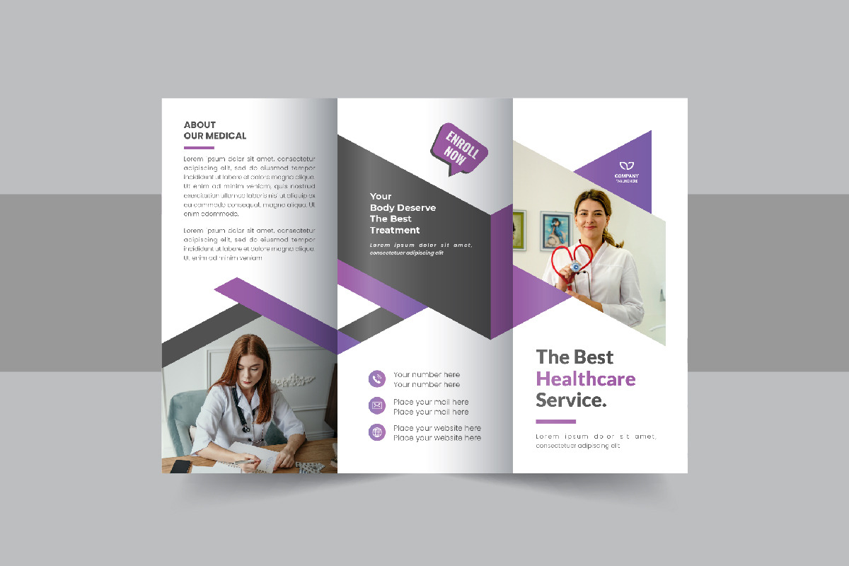 Medical healthcare trifold brochure, a Brochure Template by Pavel_design (Photo 2 of 3)