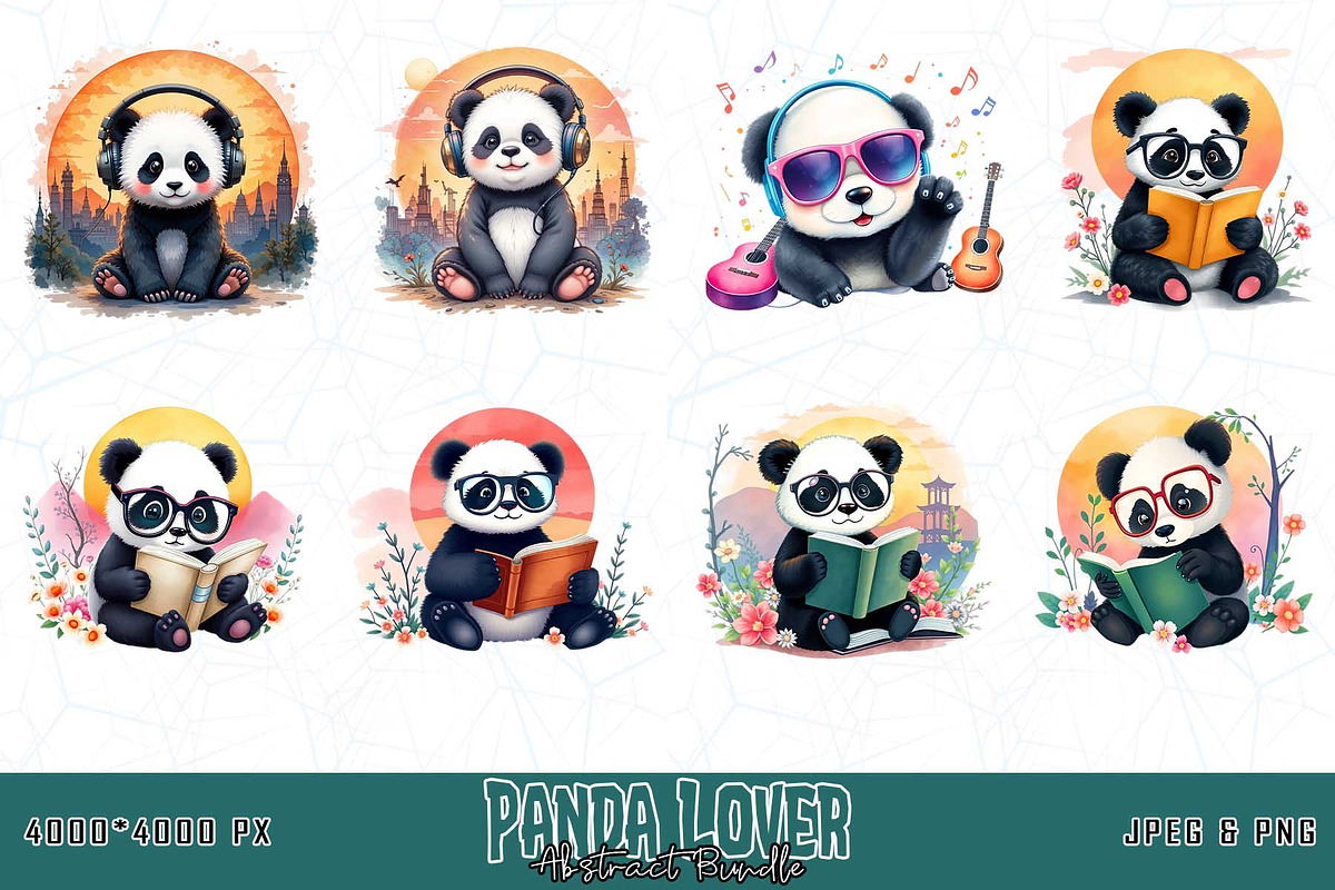 Panda Lover T-shirt Design Bundle, an Illustration by Sofia's Fashion (Photo 3 of 3)