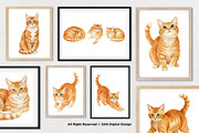 15 Bundle Watercolor Orange Cats Pet, an Animal Illustration by Morspective (Thumbnail 4 of 8)