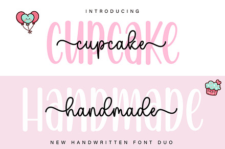 Cupcake Handmade Duo, a Script Font by DN Creative