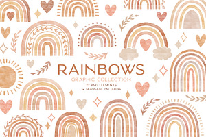 Boho Rainbows Patterns Collection