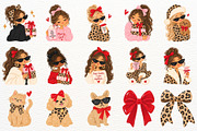 Girly Christmas Clipart Leopard Bow, a Seasonal Illustration by SugarCloudStudioArt (Thumbnail 3 of 6)