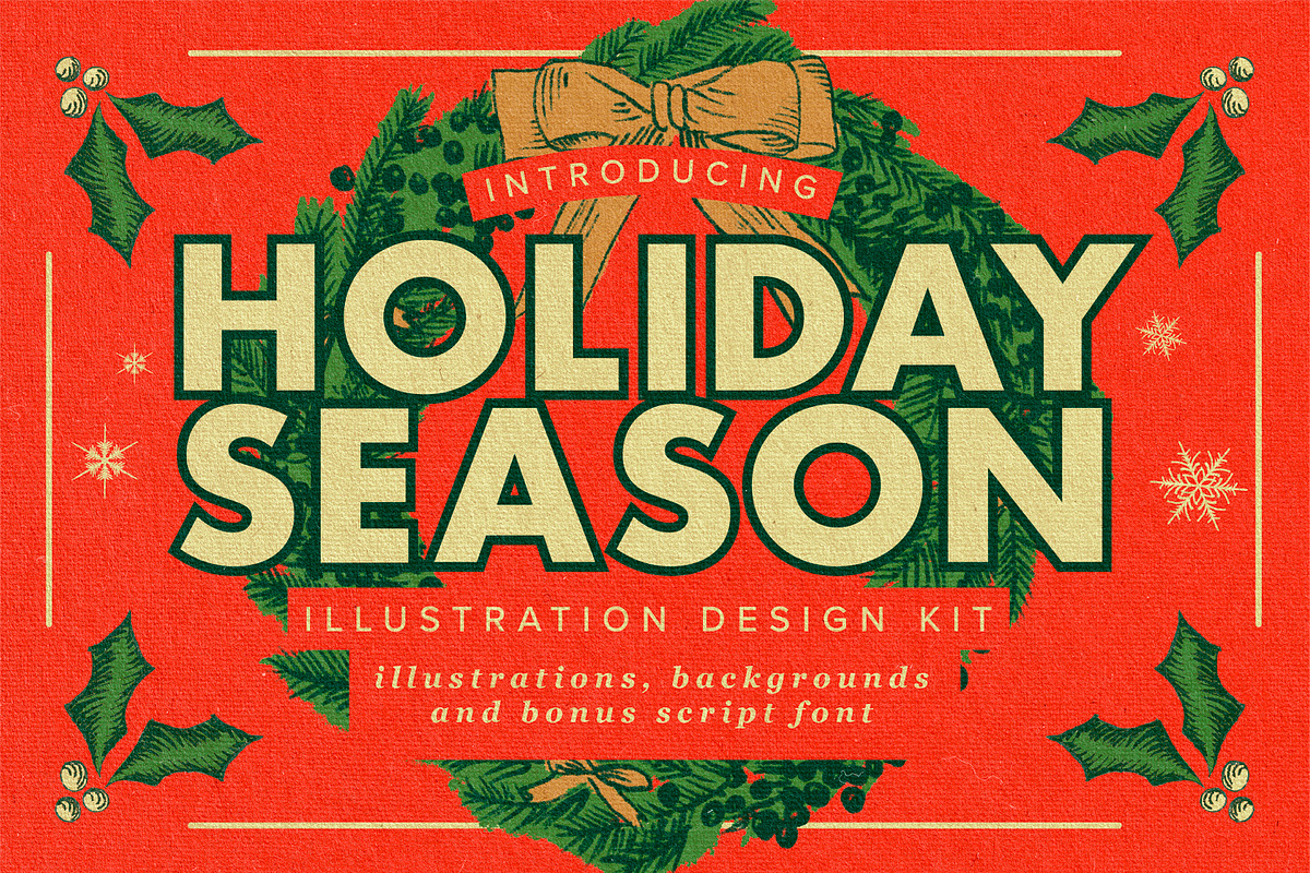 Holiday Design Kit + Script Font, a Texture Illustration by Dylan Roop Design Co. (Photo 1 of 9)