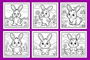 Little Bunny Big Joy Coloring Pages, an Animal Illustration by Coco Bloom (Thumbnail 2 of 6)