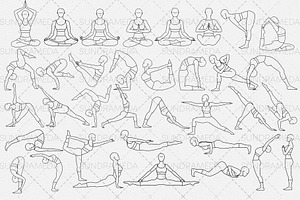 Yoga Body Poses Stamps For Procreate