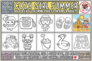 Cozy Girl Summer Coloring Pages