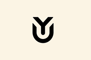 YU Letter Monogram Logo Design