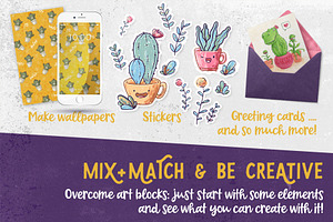 Procreate Plants & Pots Stamp Set