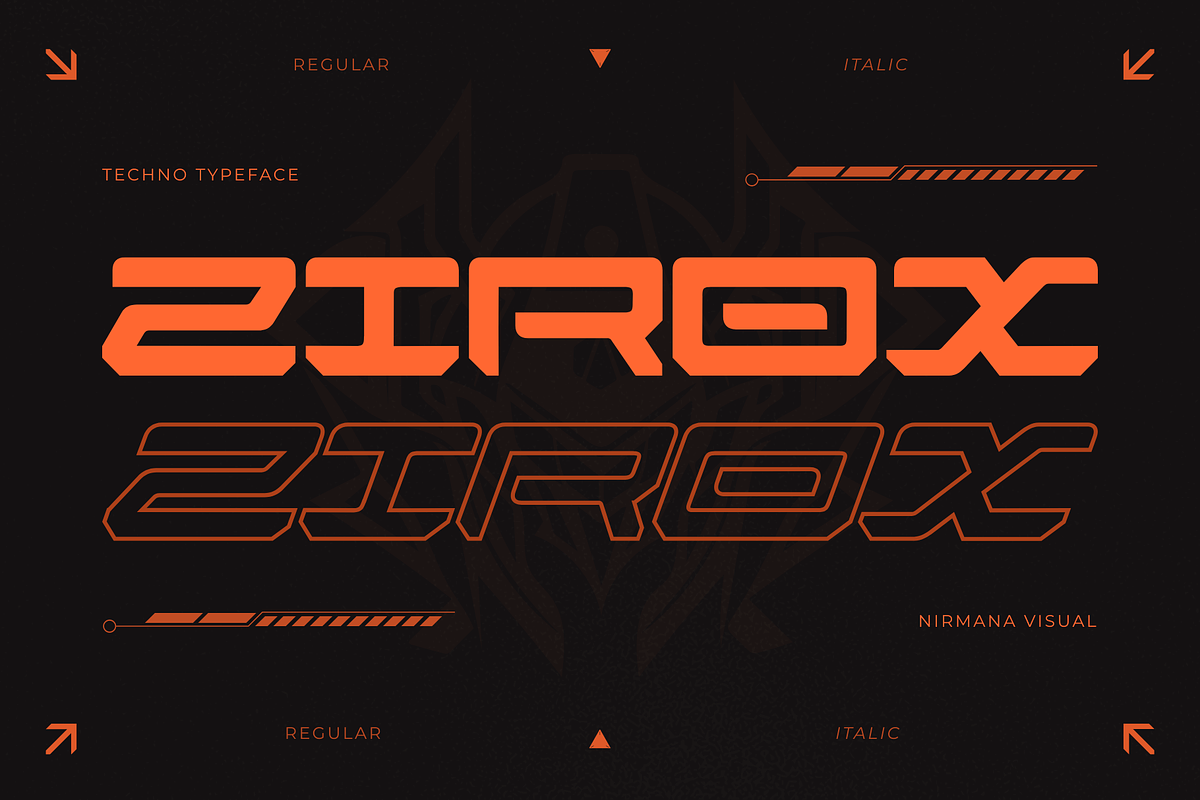 Zirox Cyberpunk - Branding Logo Font, a Sans Serif Font by Nirmana Visual (Photo 1 of 11)