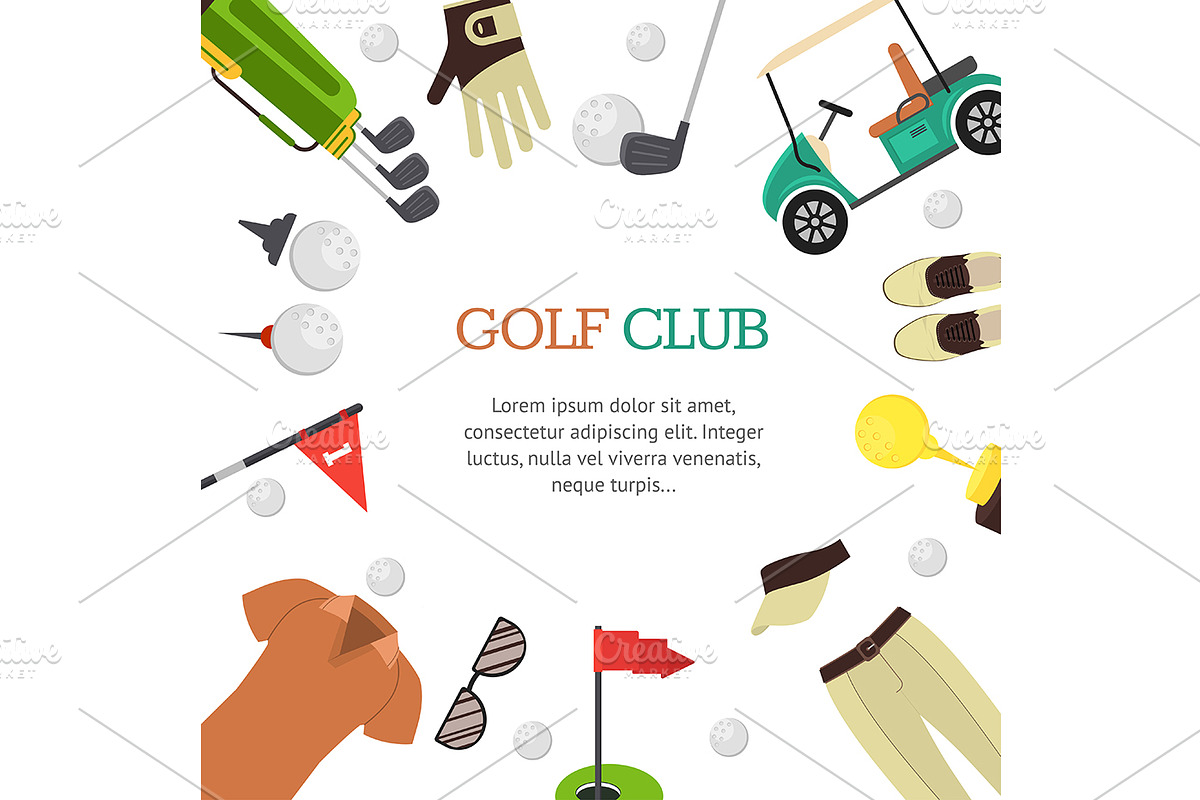 Golf Club Banner Flat Design Style, a Healthcare Illustration by Bigmouse_art (Photo 1 of 4)
