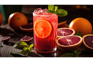 citrus blood orange cocktail ai, a Food & Drink Photo by pikepicture