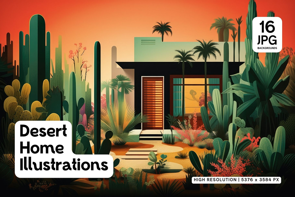 16 Desert Home Illustrations, a Decorative Illustration by HipFonts (Photo 1 of 5)