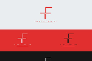 Alphabet icon logo FT or TF