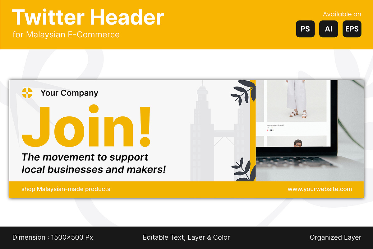 E-Commerce Twitter Header, a Print Template by Esensifiksi.studio (Photo 1 of 3)