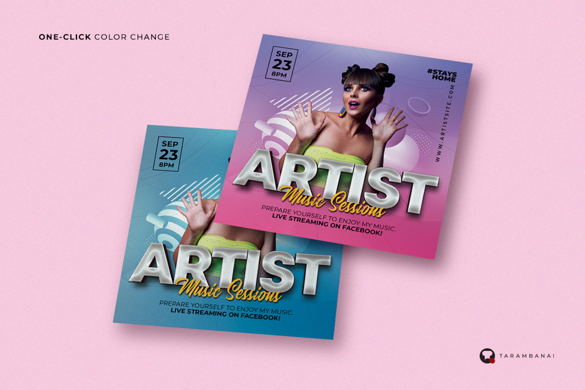 Artist Flyer Template, a Social Media Template by Plan B (Photo 3 of 3)