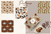 Watercolor Coffee Clipart/Pattern, a Food Illustration by Andre_Eva (Thumbnail 7 of 10)