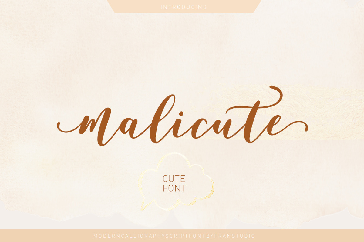 Malicute script, a Script Font by Franstudio (Photo 1 of 7)