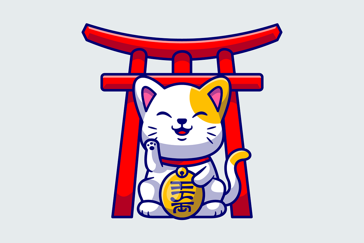 Cute Lucky Cat Cartoon Illustration, an Animal Illustration by Catalyst Labs