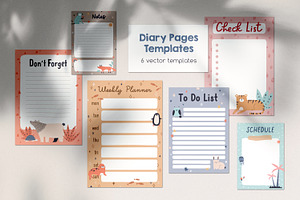 Planner And Diary Page Templates Set