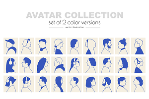 Avatar Collection – Two Color Set, a Person Illustration by Stafeeva