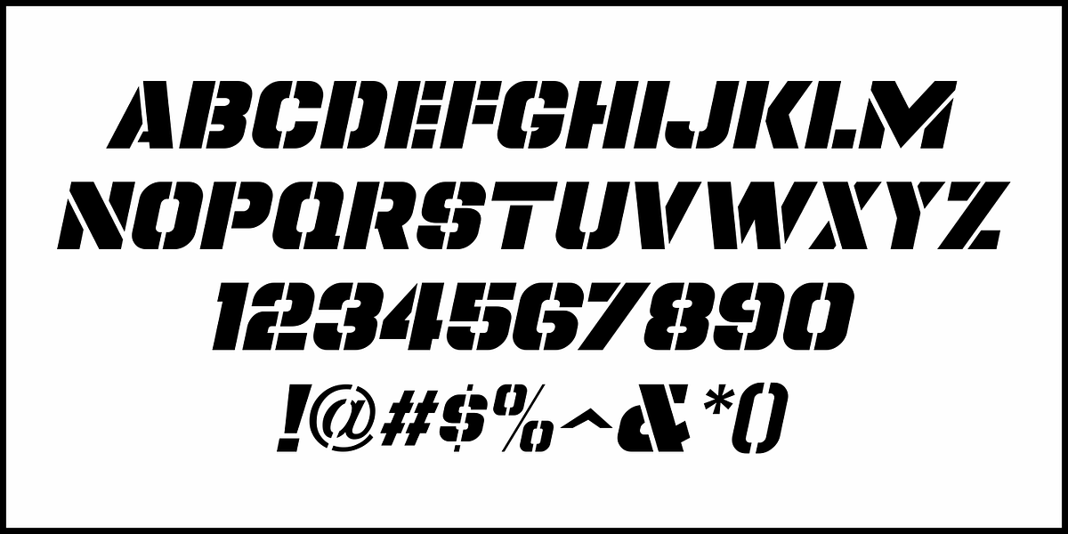 Spy Stencil JNL, a Sans Serif Font by Jeff Levine Fonts (Photo 5 of 5)