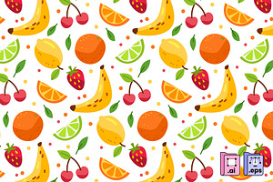 Summer Fruit Pattern, a Pattern Graphic by MISS CHATZ