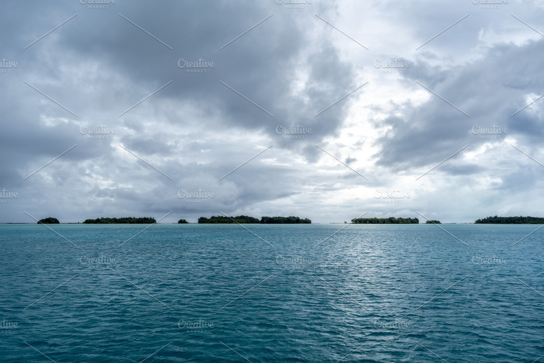 View of Motus Around Bora Bora Island in French Polynesia, a Nature Photo by GoodGoods