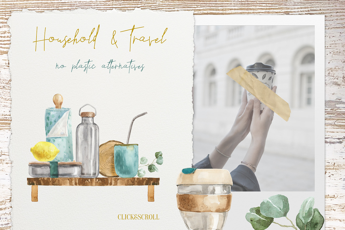 Zero Waste Watercolor Set, an Illustration by Cat In Colour (Photo 2 of 7)