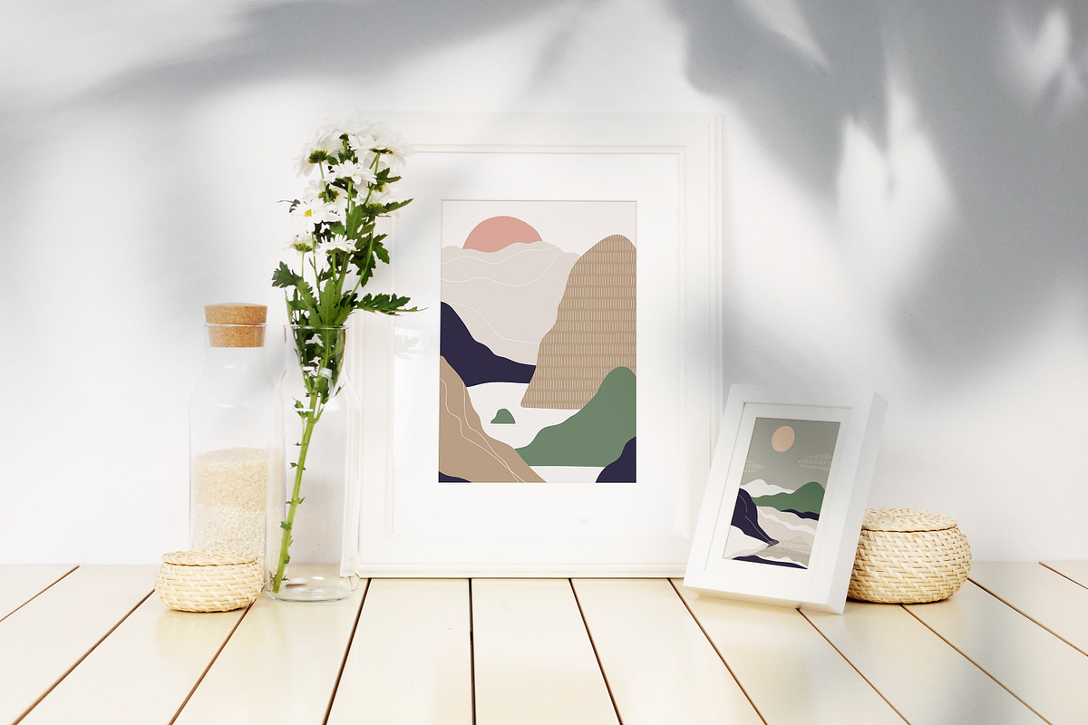 Abstract nature landscapes cards set, a Decorative Illustration by Good Studio (Photo 28 of 34)