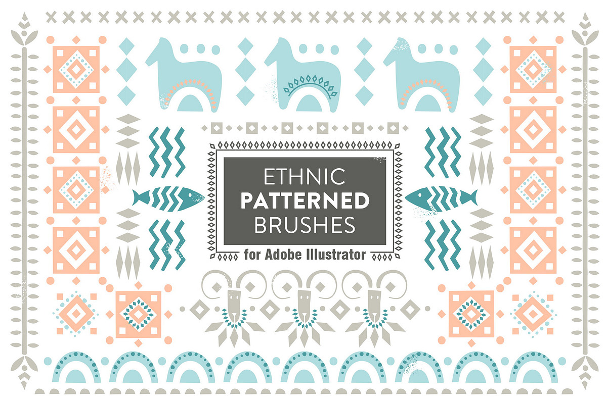 Ethnic Patterned Brushes for AI, a Brush Add-On by Struvictory.art (Photo 2 of 7)